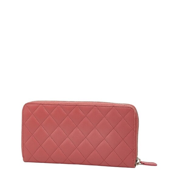 CHANEL Pink Lambskin Leather Logo Wallet - Picture 2 of 10